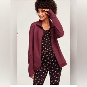 Cabi Burgundy Red Training Jacket Size XXL #4122 Athleisure Activewear